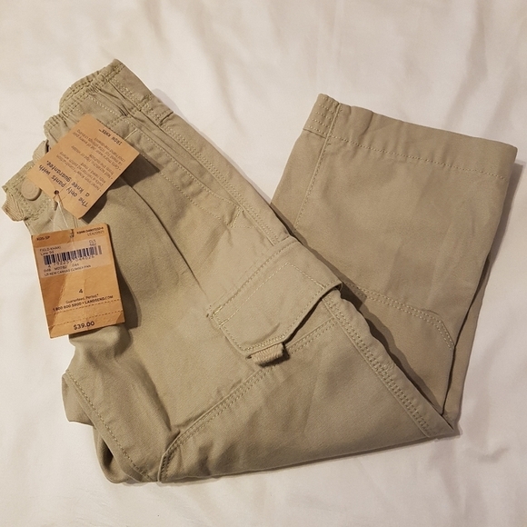 Lands' End boys size 4 canvas climber pants khaki lots of pockets, NEW - Picture 1 of 5